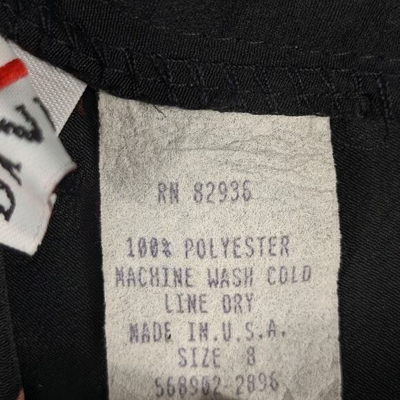 David Dean Women’s Skirt 8 Black Floral A-Line Vintage USA Made Polyester 90s - Picture 4 of 4